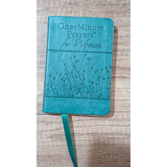 One-Minute Prayers For Women Teal Faux Leather Devotional Book With Ribbon Marke - Picture 7 of 8
